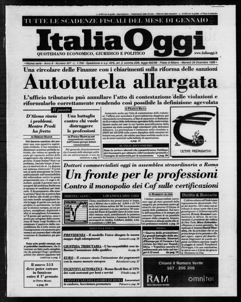 Italia oggi : quotidiano di economia finanza e politica